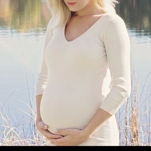 Ribbed cream sweater dress size S